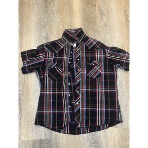 Wrangler short sleeve multi color peral snap button down